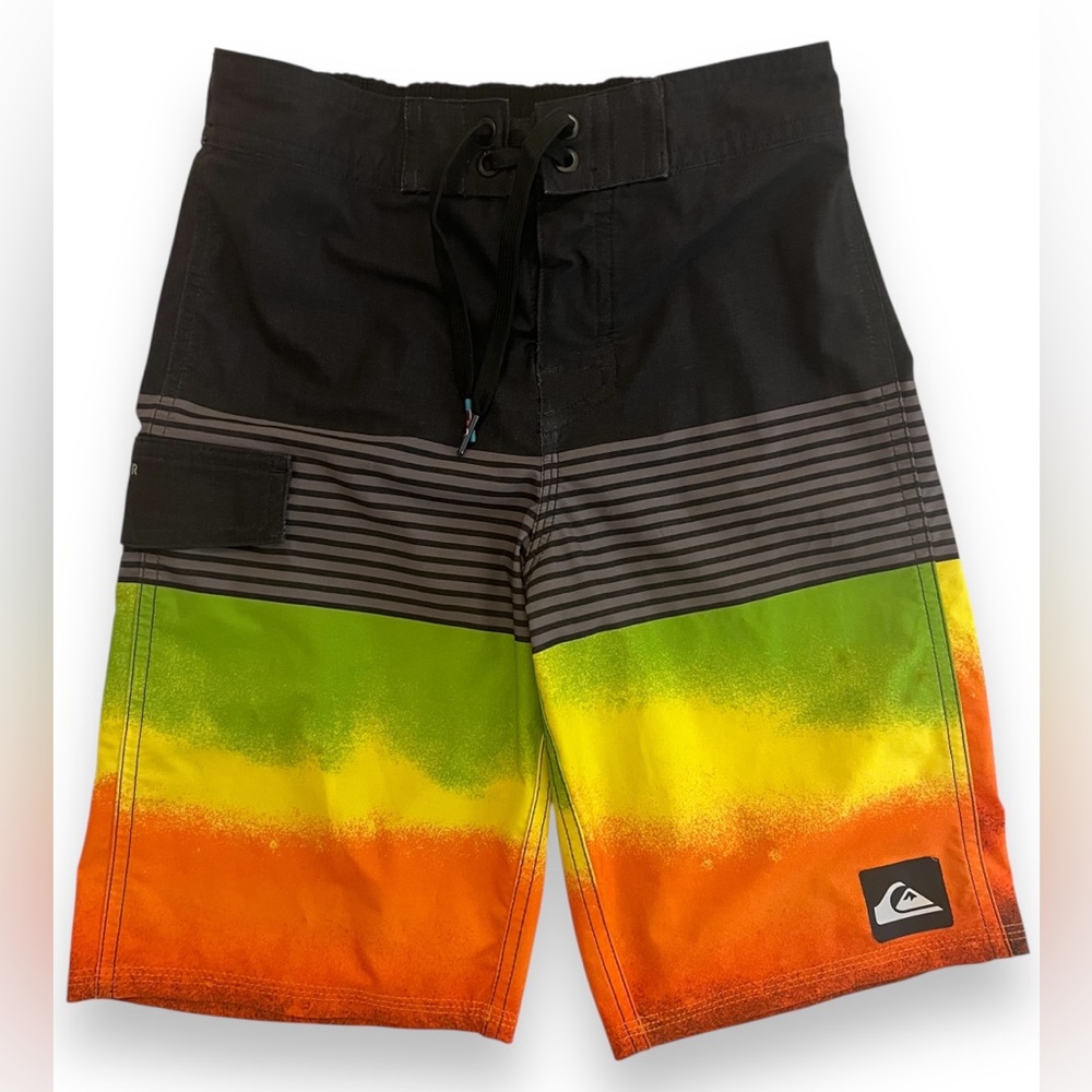 Quiksilver Boys Size 7 Little Kids Division Remix Boardshort Swim Trunks UPF +50